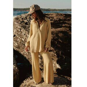 NWT Free People Drea Sweater and Pants Set in Yellow - Size XS